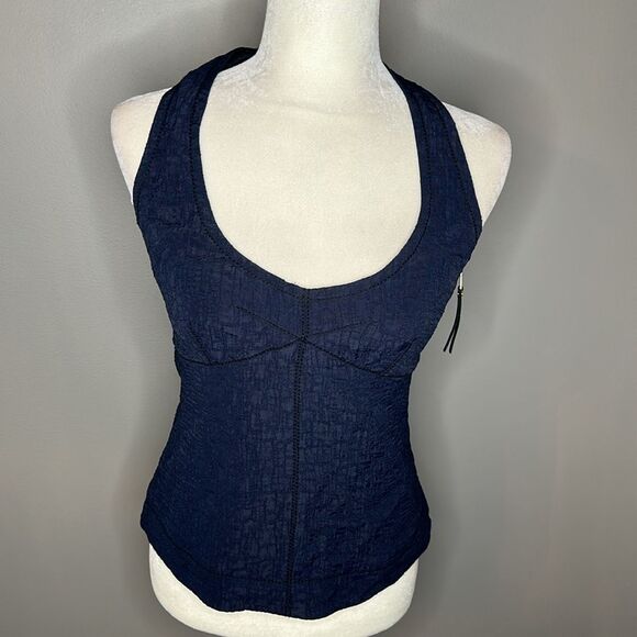Louis Vuitton halter blue silk lining cut out back top size 38 - Picture 5 of 14